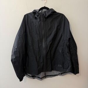 Adidas CLIMAPROOF Hooded Rain Jacket Black Waterproof Lightweight Women's large